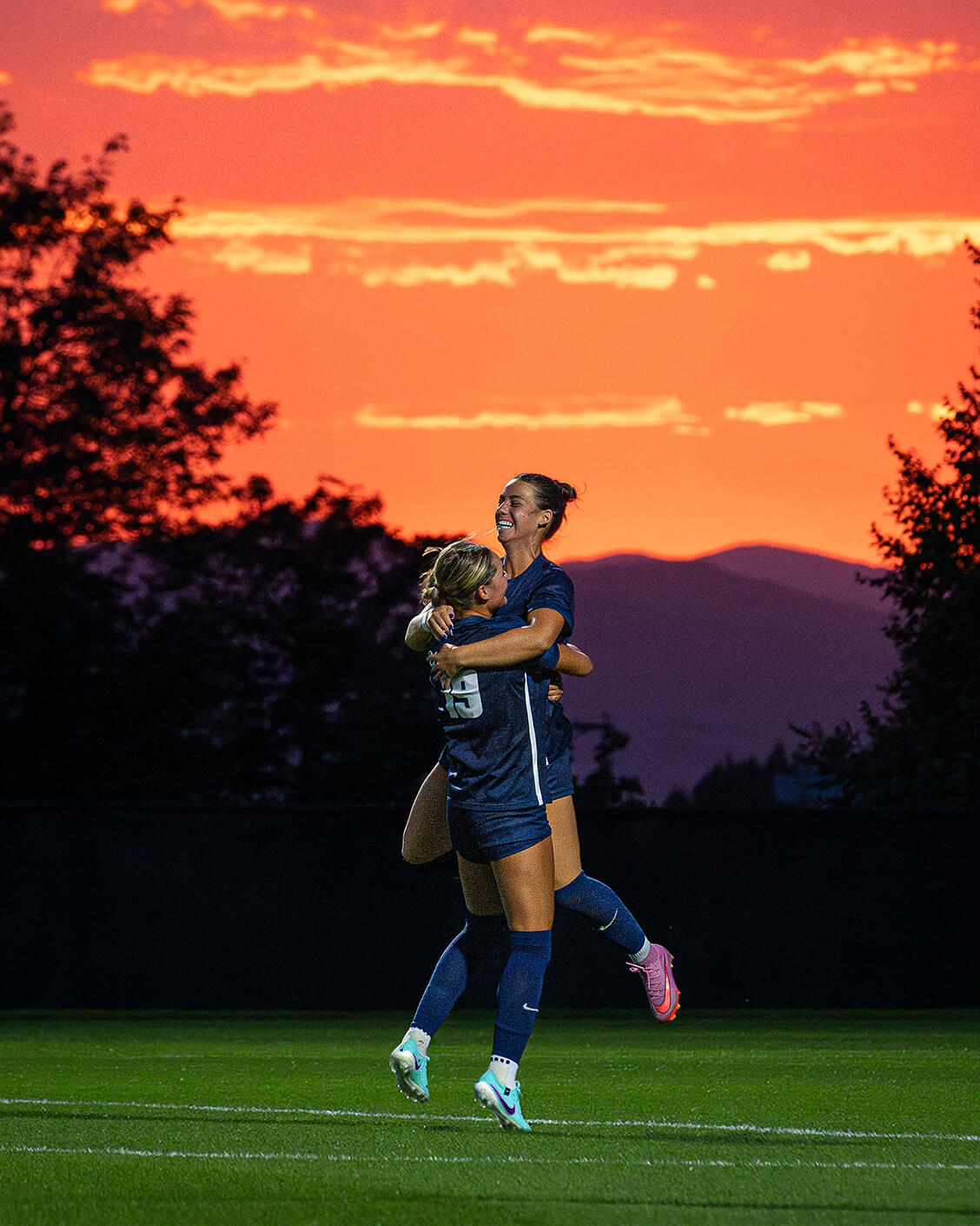 Soccer Sunset Goal Celebration